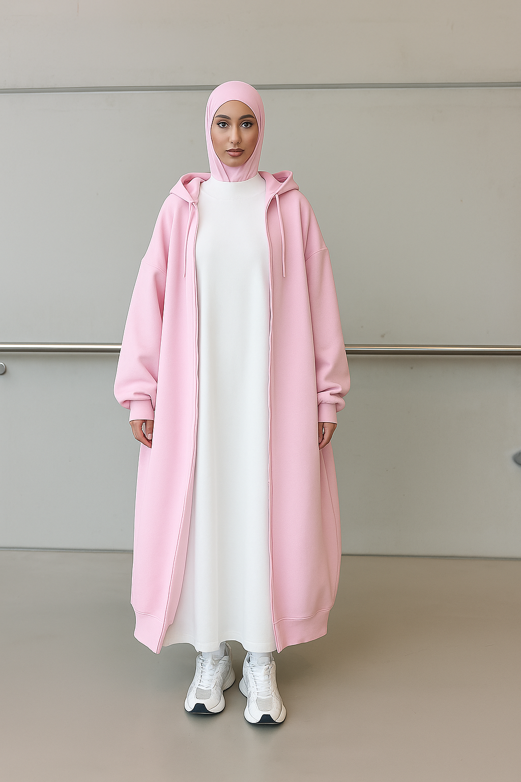 🩷 Sweat Hoodie Coat – دفا وأناقة للمحجبات ❄️ - Image 5